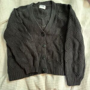 Old Navy Gray Cable Knit Cardigan Sweater